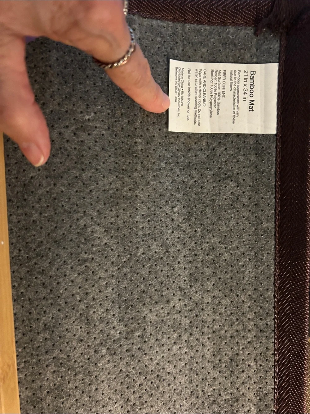 Rectangular Bamboo Mat -sustainable, stylish, for bathroom, bathtub, shower.